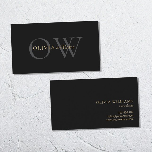 Minimalist Black Gold Simple Professional Business Card (Creator Uploaded)