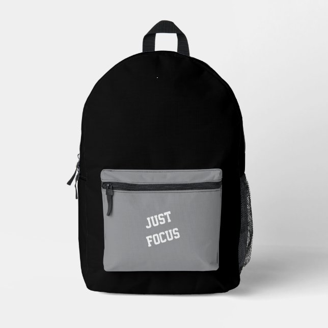 Minimalist Black Gray Backpack Design for kids  (Front)