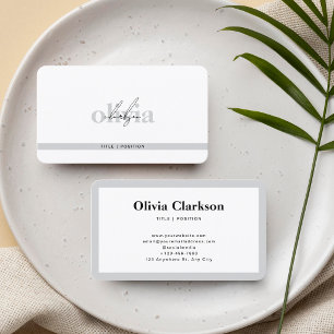 Minimalist Black & Gray Signature Script Border Business Card