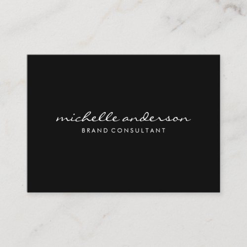 Minimalist Black Gray with Cursive Text Business Card