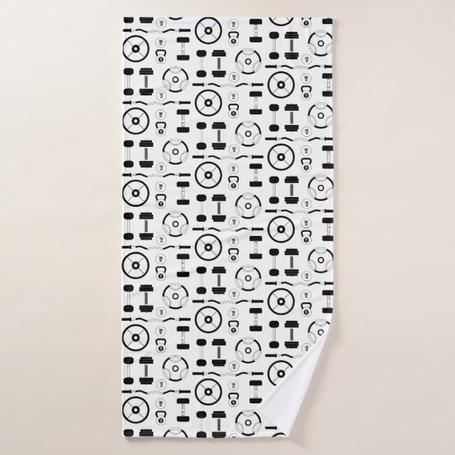 Minimalist Black Gym Equipment Bath Towel (Bath Towel)