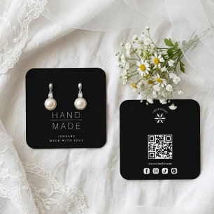 Minimalist Black Handmade Jewelry Display TMF26 Square Business Card