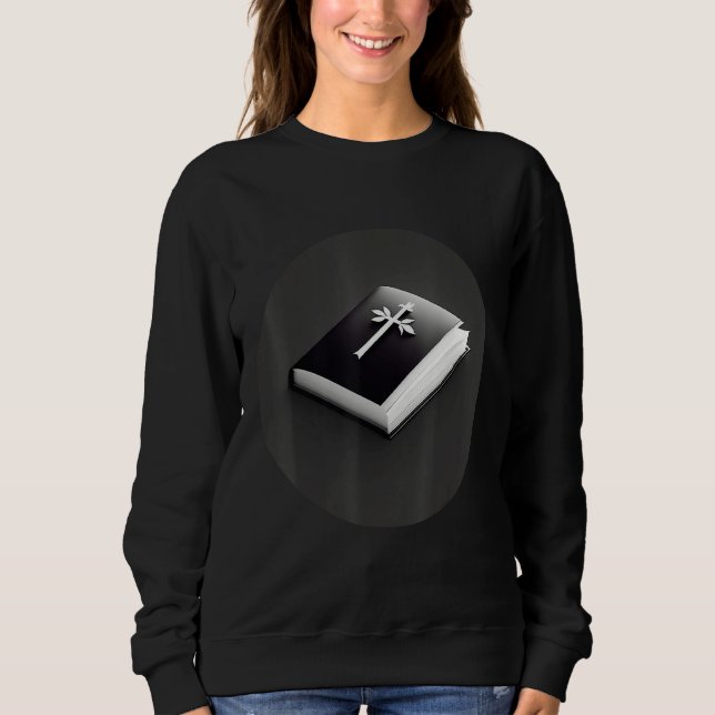 Minimalist Black Holy Bible Sweatshirt (Front)