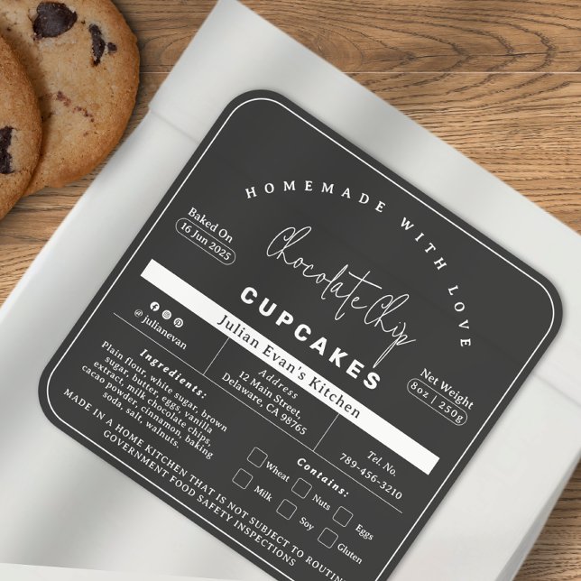 Minimalist Black Homemade Bakery Cottage Law Label (Minimalist Black Homemade Bakery Cottage Law Label )