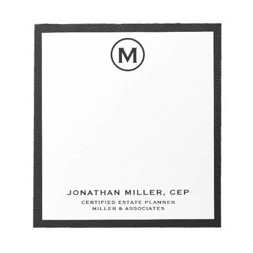 Minimalist Black Initial Logo Notepad