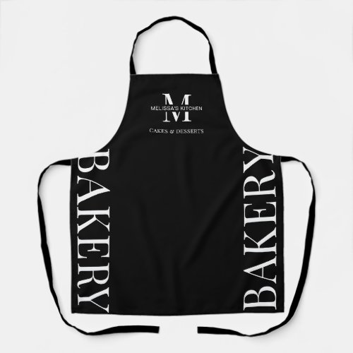 Minimalist Black Initials Logo Catering Baker Chef Apron