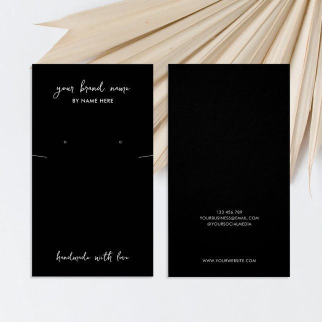 Minimalist Black Jewelry Earring Display Card (Creator Uploaded)