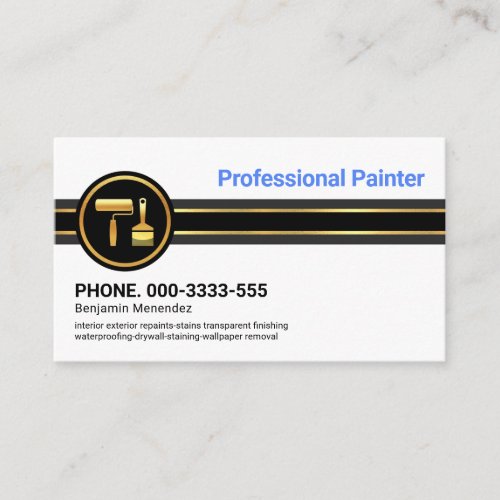Minimalist Black Layer Gold Lines Business Card