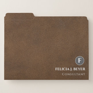 Minimalist Black Leather Pattern File Folder