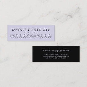 Minimalist Black & Lilac Loyalty Punch Card