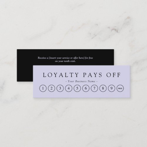 Minimalist Black  Lilac Loyalty Punch Card