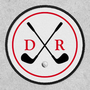 Minimalist Black Logo and Monogram Golf Player Patch