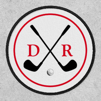 Minimalist Black Logo and Monogram Golf Player Patch