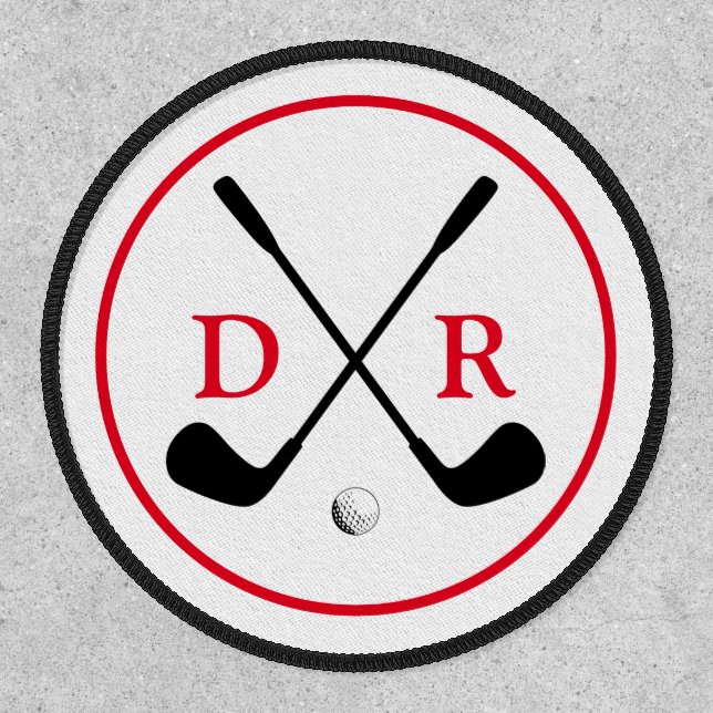 Minimalist Black Logo and Monogram Golf Player Patch (Front)