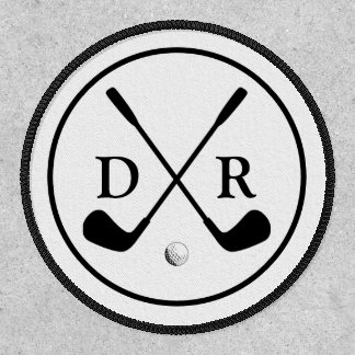 Minimalist Black Logo and Monogram Golf Player Patch