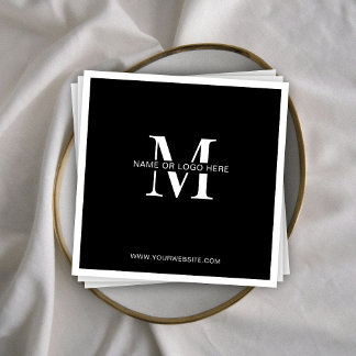 Minimalist Black Logo Business Event Custom Napkins