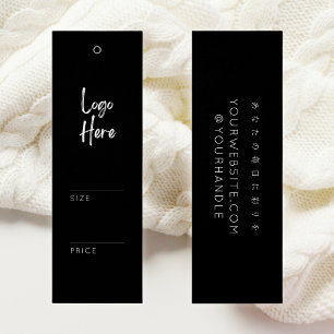 Minimalist Black Logo Clothing Price Hang Tag Mini