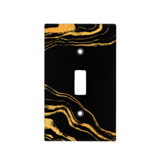 Minimalist Black Marble Light Switch Covers