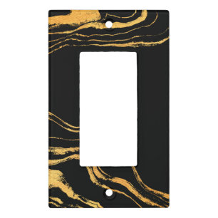 Minimalist Black Marble Light Switch Covers