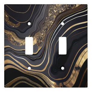 Minimalist Black Marble Light Switch Covers