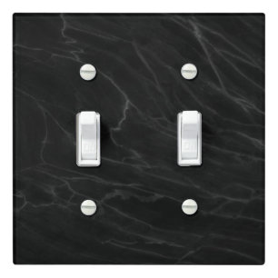 Minimalist Black Marble Light Switch Covers