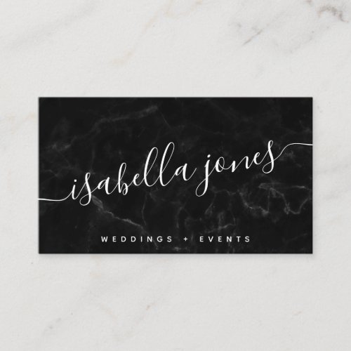 Minimalist black marble professional luxe modern business card