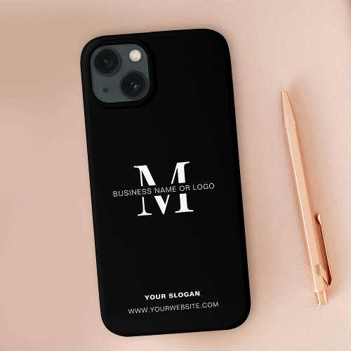 Minimalist Black Modern Business Logo Monogrammed iPhone 13 Case