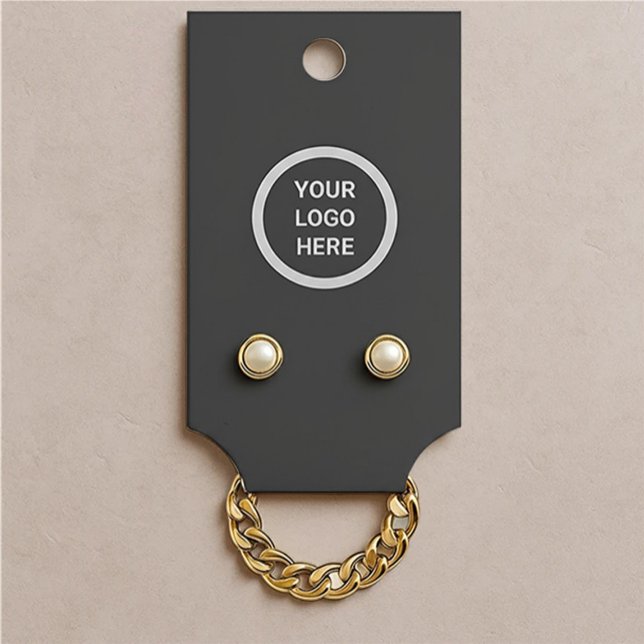 Minimalist Black Modern Jewelry Earring Display Business Card (Creator Uploaded)