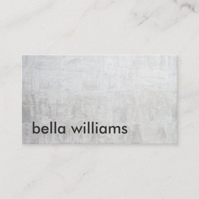 Minimalist black modern light gray cement concrete business card (Front)