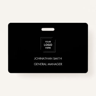 Minimalist Black Modern Professional Employee ID Badge
