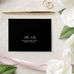 Minimalist Black Modern RSVP Wedding Envelope