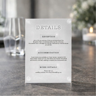 Minimalist Black Modern White Wedding Details Enclosure Card