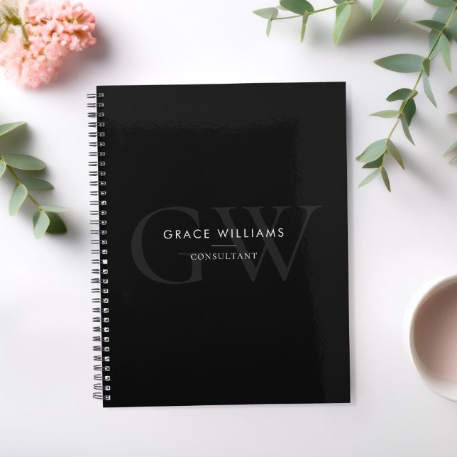 Minimalist Black Monogram Initials Professional Planner (Creator Uploaded)
