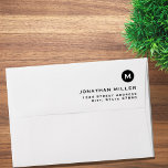 Minimalist Black Monogram Medallion Envelope<br><div class="desc">Customize your envelopes with your monogram initial,  name and return address.</div>