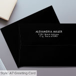 Minimalist Black Monogram Return Address Envelope<br><div class="desc">Add a touch of sophistication to your mail with this personalized minimalist black monogram return address envelope. The sleek design features your name and address in a simple and stylish white font on the back flap. Perfect for any occasion,  from weddings to everyday correspondence.</div>