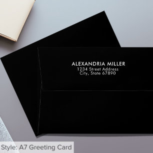 Minimalist Black Monogram Return Address Envelope