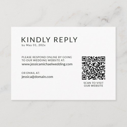 Minimalist Black on White Online RSVP Card