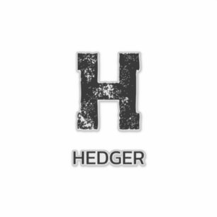 MINIMALIST BLACK ONE LETTER MONOGRAM NAME CLEAR STICKER