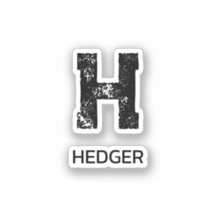 MINIMALIST BLACK ONE LETTER MONOGRAM NAME CLEAR STICKER