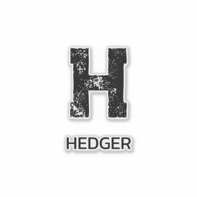 MINIMALIST BLACK ONE LETTER MONOGRAM NAME CLEAR STICKER (Front)