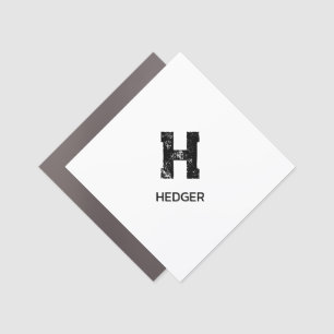 MINIMALIST BLACK ONE LETTER MONOGRAM NAME WHITE CAR MAGNET