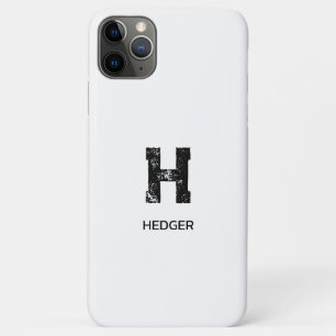 MINIMALIST BLACK ONE LETTER MONOGRAM NAME WHITE iPhone 11 PRO MAX CASE
