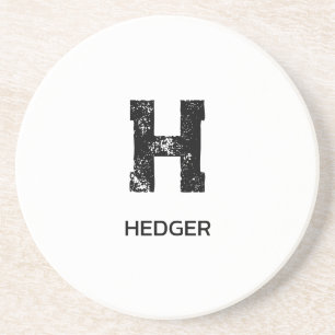 MINIMALIST BLACK ONE LETTER MONOGRAM NAME WHITE COASTER