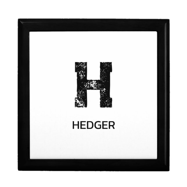 MINIMALIST BLACK ONE LETTER MONOGRAM NAME WHITE GIFT BOX (Front)