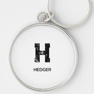 MINIMALIST BLACK ONE LETTER MONOGRAM NAME WHITE KEYCHAIN