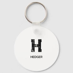 MINIMALIST BLACK ONE LETTER MONOGRAM NAME WHITE KEYCHAIN