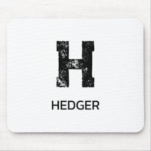 MINIMALIST BLACK ONE LETTER MONOGRAM NAME WHITE MOUSE PAD