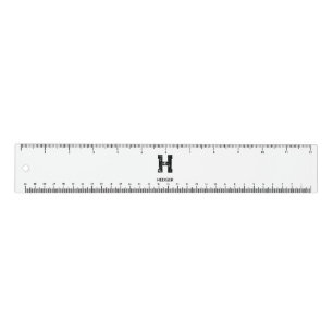 MINIMALIST BLACK ONE LETTER MONOGRAM NAME WHITE RULER