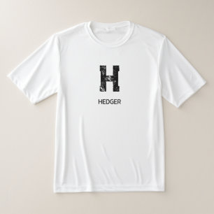 MINIMALIST BLACK ONE LETTER MONOGRAM NAME WHITE T-Shirt