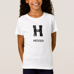 MINIMALIST BLACK ONE LETTER MONOGRAM NAME WHITE T-Shirt